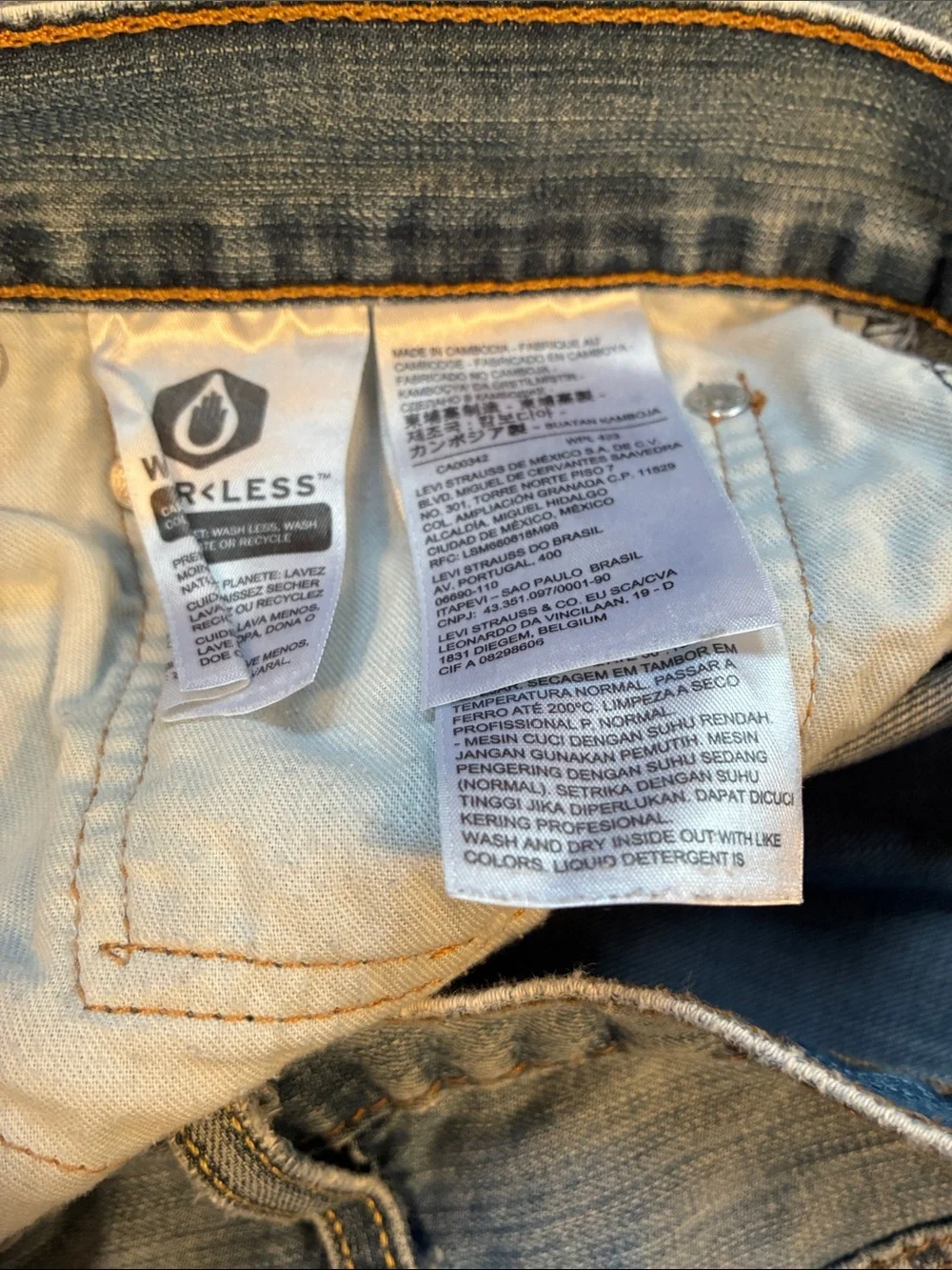 Levi’s 567 Distressed, Painted & Patched Blue Jeans - Size 36 x 34